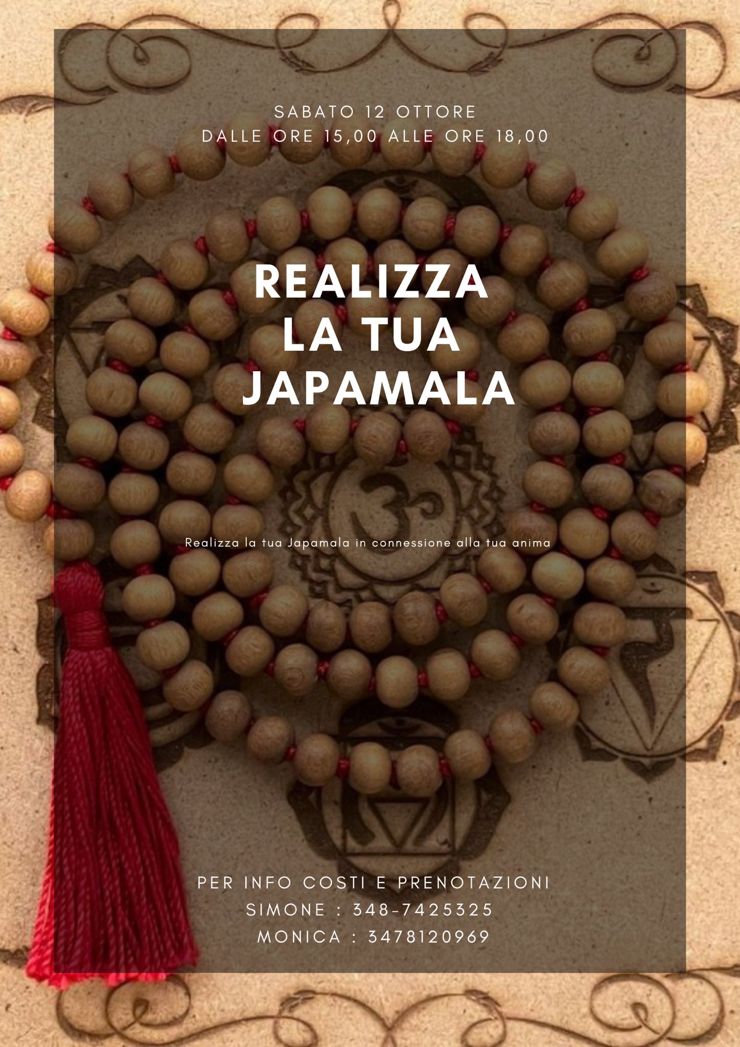 Sabato 12/10 Crea la tua Japa Mala -laboratorio artistico-